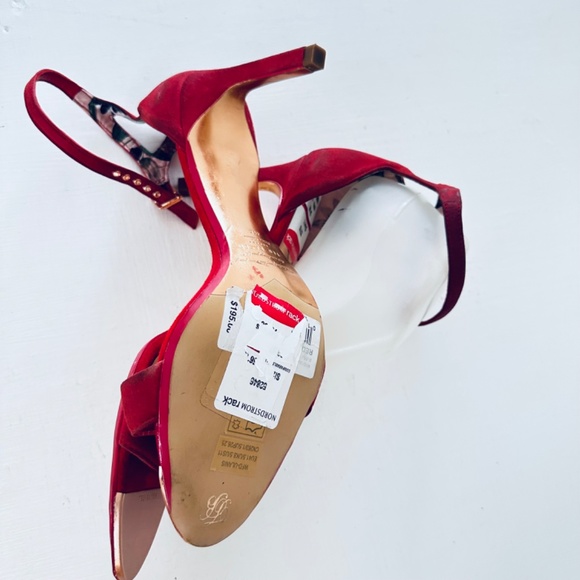 Ted Baker Ulanis Red Suede High Heel Sandals Shoes UK 8.5 EU 41.5 US 11 - Picture 4 of 8